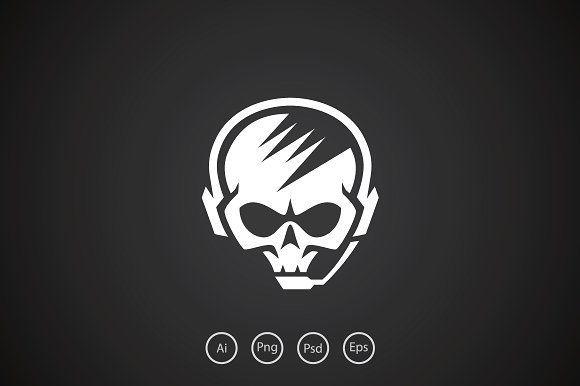 Cool Unused Gaming Logo - Hardcore Skull Gamer Logo Template