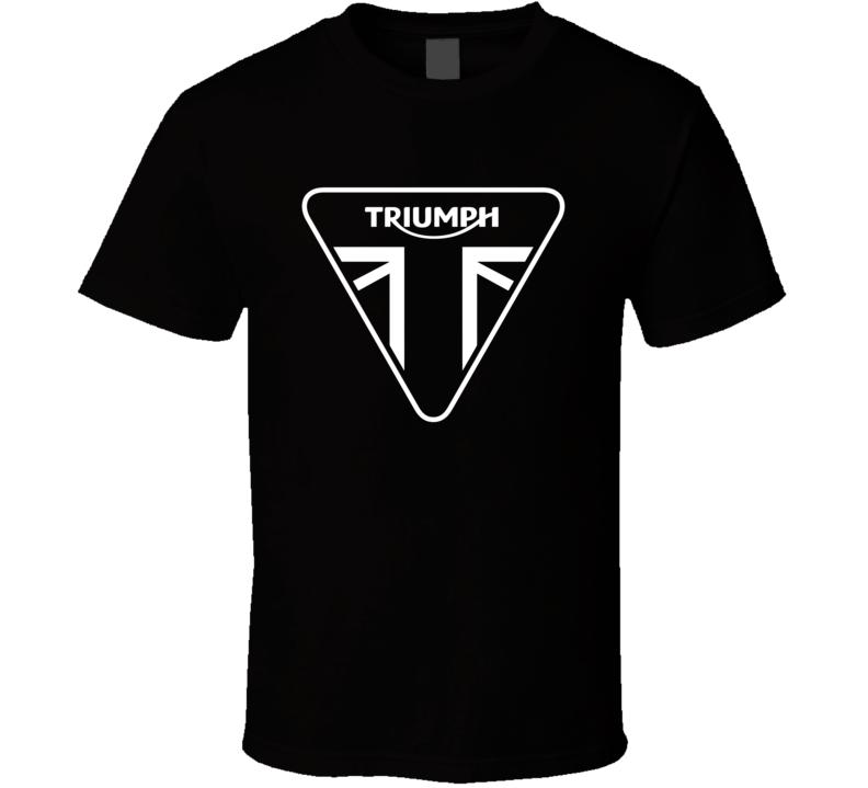 Triumph Triangle Logo - Triumph Motorcycle Triangle Logo Black White Tshirt Men'S T Shirt ...