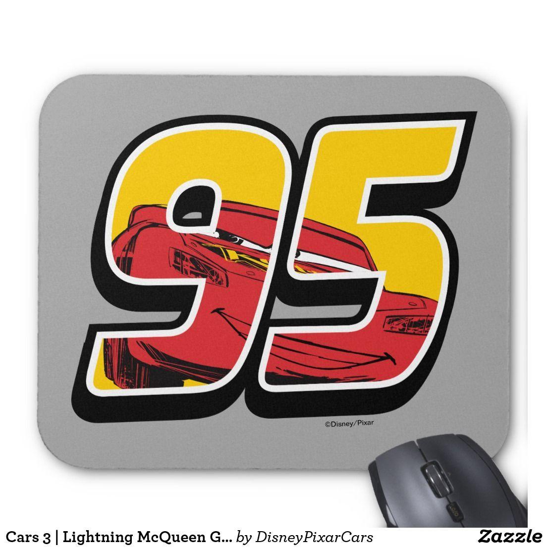 Cars Lightning McQueen 95 Logo - Mouse Pad 3. Lightning McQueen Go 95. .. .. Great Gift