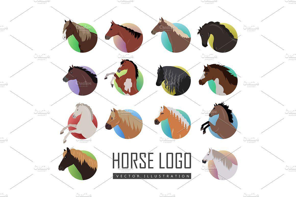 Cartoon Horse Logo - Set of Horse Logo ~ Illustrations ~ Creative Market