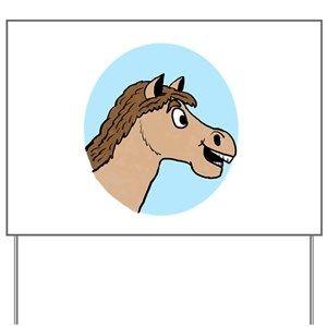 Cartoon Horse Logo - Cartoon Horse Drawings Yard Signs - CafePress