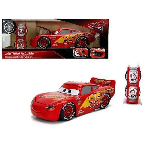 Cars Lightning McQueen 95 Logo - Lightning McQueen Red With Tire Rack Disney Pixar Cars Series