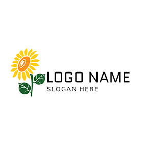Flower with Yellow Cloud Logo - Free Nature Logo Designs. DesignEvo Logo Maker