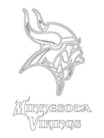 Printable Black and White Logo - Minnesota Vikings Logo coloring page | Free Printable Coloring Pages