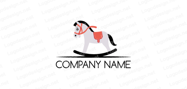 Cartoon Horse Logo - rocking toy horse. Logo Template by LogoDesign.net