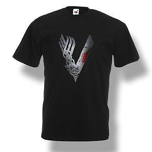 Black and White Vikings Logo - Vikings Logo Celtic Ragnar Yggdrasil T-Shirt TV Series Men Shirt ...