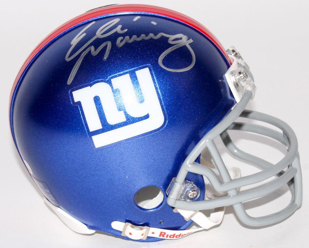 XLVI Logo - Eli Manning Signed Giants Super Bowl XLVI Logo Mini Helmet (Steiner COA)