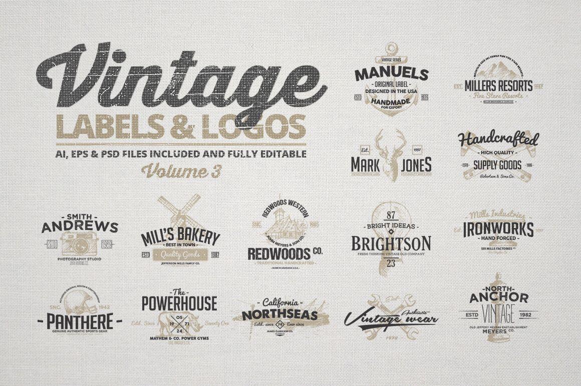 Rustic Company Logo - LAST CHANCE: 150+ Vintage Logos and Photo Mock-Ups Bundle - only $16 ...