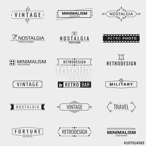 Retro Company Logo - Vector minimal vintage logo templates. Logo travel, emblem company ...