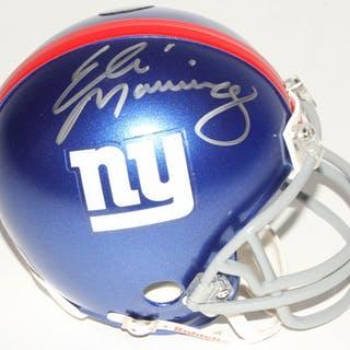 XLVI Logo - Eli Manning Signed Giants Super Bowl XLVI Logo Mini Helmet Steiner