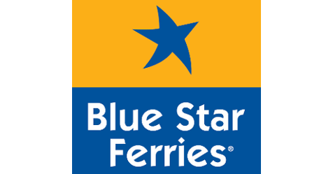 Blue Flag with Stars Logo - Blue Star Ferries - Homepage