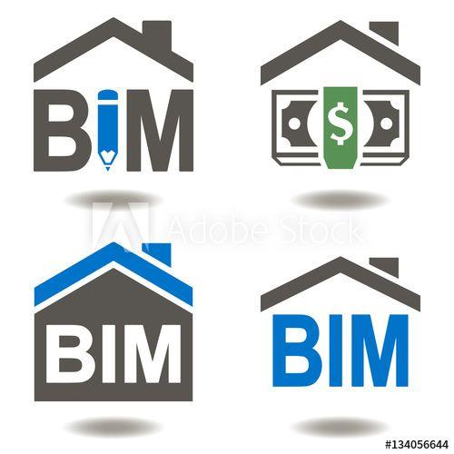 Information Bim Modelinglogo Logo - BIM vector icon eps 10 set building information modeling business ...