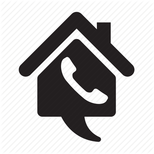 House Phone Logo - Home, house, phone, phone call, realtor agency, service, talk icon