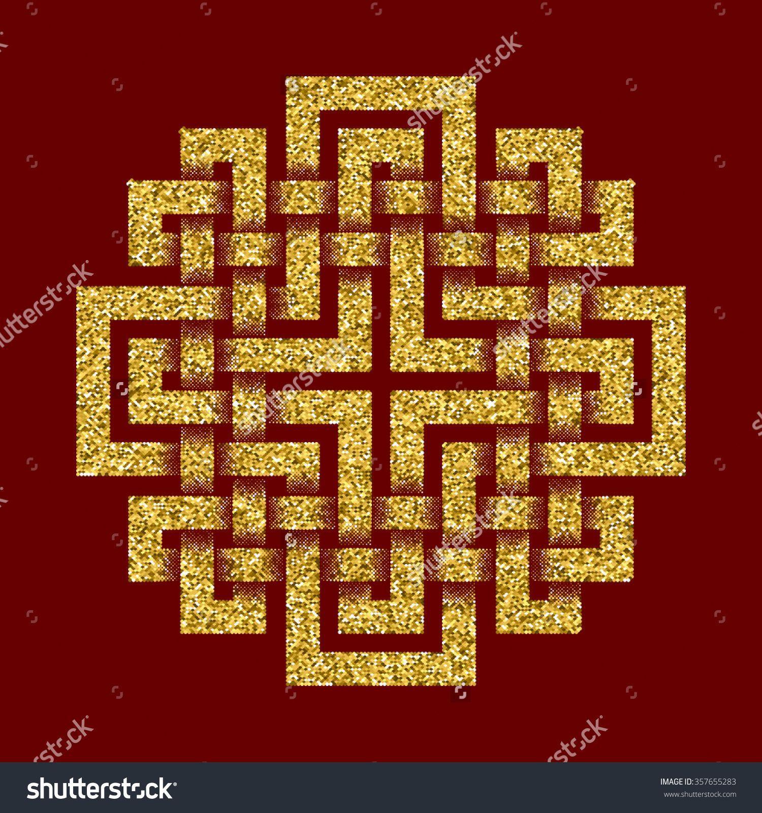 Cross Red Background Logo - Golden glittering #logo template in #Celtic knots style on dark red ...