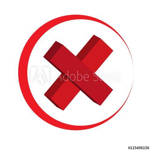 Cross Red Background Logo - Cross red icon isolated on white background. Symbol No or X button
