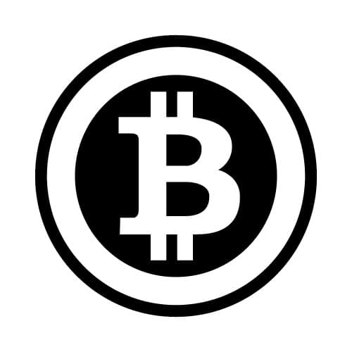 Black Bitcoin Logo - Bitcoin Symbol Black Ring Round Sticker 80mm - BitStickers