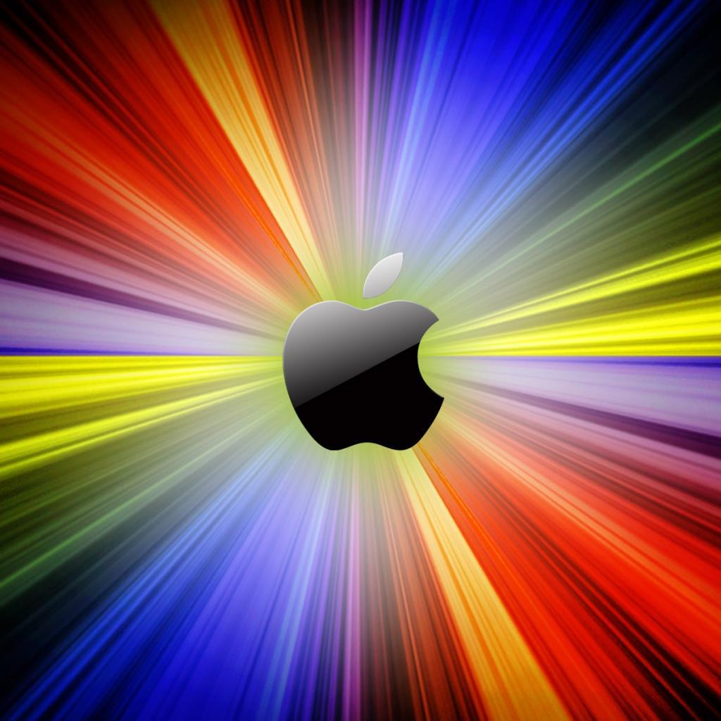Multi Color Line Logo - Multi Colored Apple Logo iPad Wallpaper