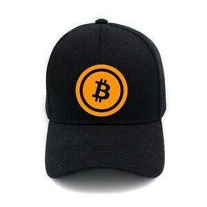 Black Bitcoin Logo - Bitcoin Logo Print Hat Cap Unisex Men Women Cotton Hat Baseball Cap ...