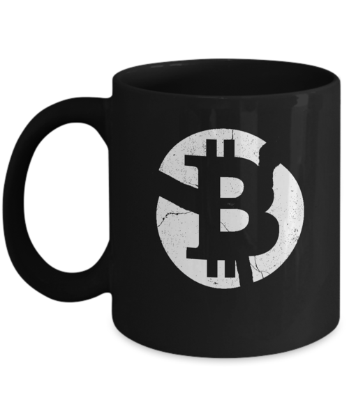 Black Bitcoin Logo - Shirt White Vintage Bitcoin Logo Coffee Mug 11oz Black - Teely Shop