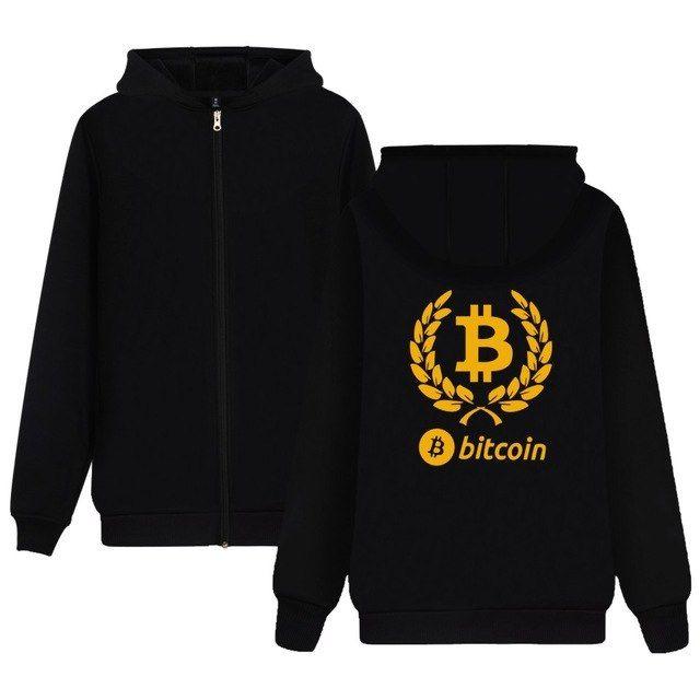 Black Bitcoin Logo - Digital currency Bitcoin Logo Hoodies Zipper Funny Hoodies Cartoon ...