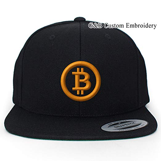 Black Bitcoin Logo - Amazon.com: G&B Custom Embroidery Bitcoin Snapback Cap Hat (Black ...