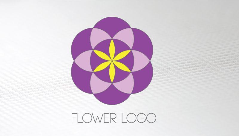 Purple Flower Logo - Rose flower logo in purple colors – AYA Templates