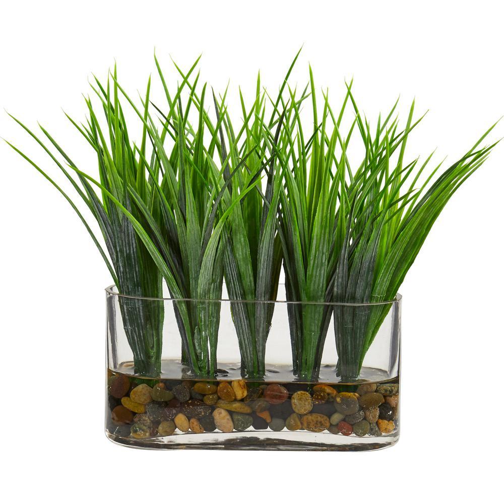 Grass Oval Logo - Nearly Natural Indoor Vanilla Grass Artificial Plant in Oval Vase ...