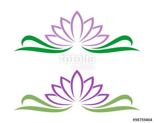 Purple Flower Logo - purple lotus flower for spa or massage logo Stock image and royalty
