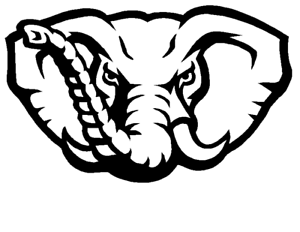 Alabama Elephant Logo - L~ 2 ALABAMA ANGRY ELEPHANTS Crimson Tide Vinyl Decal LARGER Roll ...