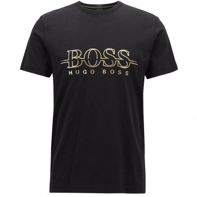 A Great Green and Gold Logo - Boss Green Boss Tee Gold Logo T-Shirt Black 001 50394125 - Boss ...