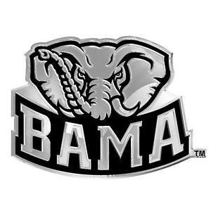 Bama Elephant Logo - Alabama Crimson Tide Bama W/ Elephant Head Solid Metal Auto Emblem