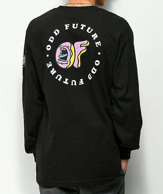 Odd Future X Santa Cruz Logo - Odd Future x Santa Cruz Screaming Donut Black Long Sleeve T-Shirt ...