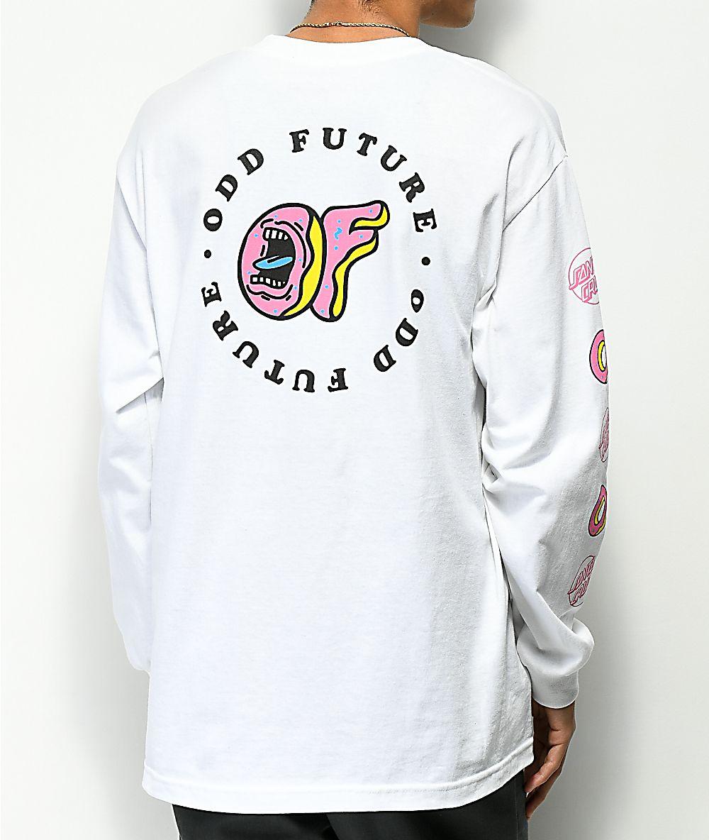 Odd Future X Santa Cruz Logo - Odd Future x Santa Cruz Screaming Donut White Long Sleeve T-Shirt