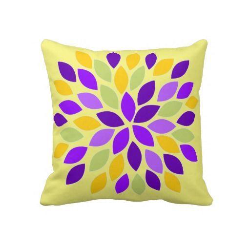 Green and Yellow Starburst Logo - Purple Green Yellow Starburst Modern Flower Pillow | Pillows, Purple ...