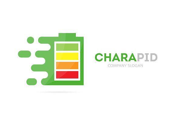 Green Battery Logo - Fast battery logo combination Logo Templates Creative Market
