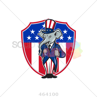 Red White and Blue Shield Logo - Stock Illustration of Gray elephant wearing symbolic presidential ...