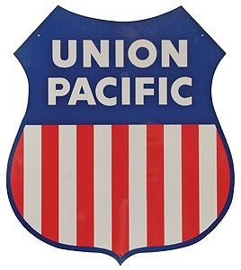 Red White and Blue Shield Logo - Microscale Heavy Gauge Aluminum Sign - Union Pacific Shield Logo ...