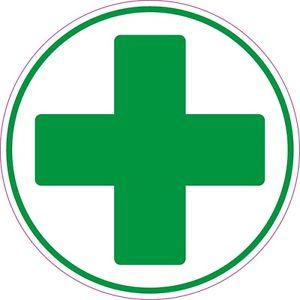 Green Cross Logo - FIRST AID CROSS Circle health and safety signs sticker green cross ...