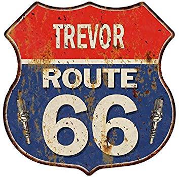 Red White and Blue Shield Logo - Amazon.com: TREVOR Route 66 Red White Blue Shield Sign Garage Man ...