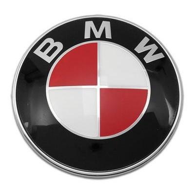 Red BMW Logo - 74MM BMW RED & WHITE EMBLEM HOOD TRUNK BADGE 2 PINS – 6 Side Auto