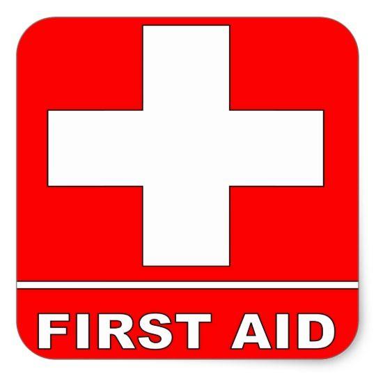 Cross First Aid Logo - Red First Aid Sign Square Sticker. Zazzle.co.uk