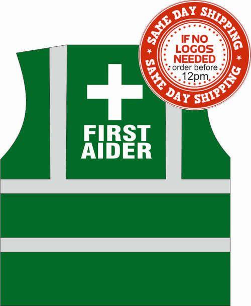 Cross First Aid Logo - Green First Aid Hi Vis Vest