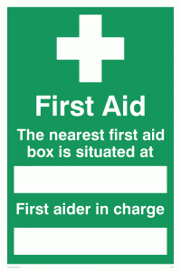 Cross First Aid Logo - first aid the nearest first from Safety Sign Supplies