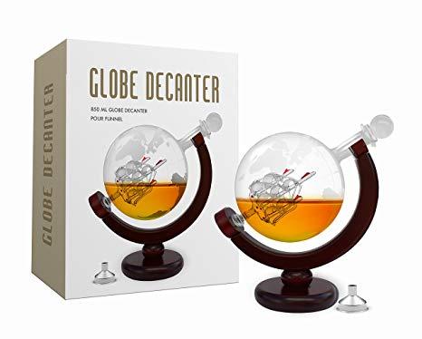 Antique Whiskey Logo - Amazon.com | Whiskey Decanter Set World Etched Globe Decanter ...