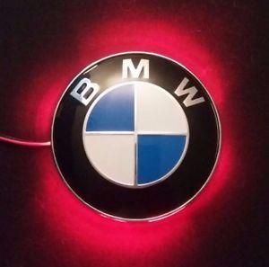 Red BMW Logo - BMW 82MM Glow Emblem Brake RED LED Light 1 3 5 7 Series X3 X5 X6 ...