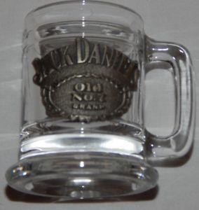 Antique Whiskey Logo - Jack Daniel's Old No. 7 Brand Mini Mug Shot Glass Pewter Logo ...