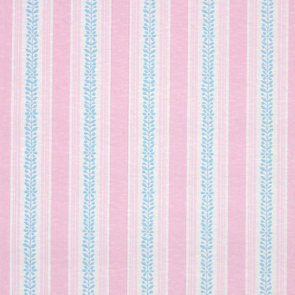 Pink Flower with Blue Line Logo - 1960s Retro Stripe Vintage Wallpaper Blue Leaves and Flowers Pink