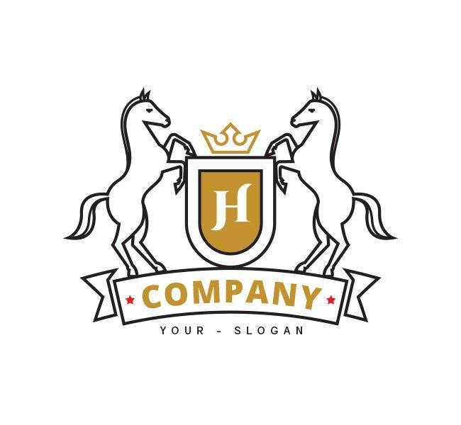 Company Shield Logo - Horse Shield Logo & Business Card Template Design Love