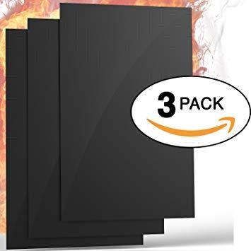 Approved Amazon Smile Logo - BBQ Shield Grill Mats(Set of 3) 16x13 Size Teflon and PTFE Made