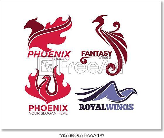 Eagle Company Logo - Free art print of Phoenix bird or fantasy eagle logo templates set